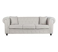 Sofa Chester Crema de 3 plazas con 2 Cojines 290X290X230 cm