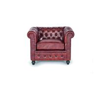 Sofa chester piel natural72X96X86