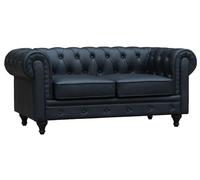 Sofá chesterfield "aliza"- 2 plazas - negro