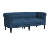 Sofá Chesterfield De 2 Plazas Tela Azul Vidaxl