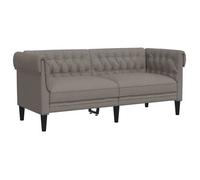 Sofá Chesterfield De 2 Plazas Tela Gris Taupe Vidaxl