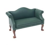 Sofá con Brazos Curvados Estilo Clásico, Color to 1 | Loveseat Miniatura con Taburete, Sofá 2 Plazas con Cojines, para Dioramas, Exhibición, Coleccionis, Adultos