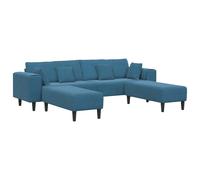 Sofá con cojín 3 pcs Azul Terciopelo