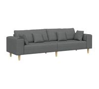 vidaXL Sofá con cojín Gris oscuro 250 x 77 x 76 cm Tela, diseño moderno y ergonómico