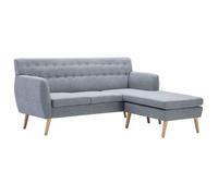 vidaXL Sofá con forma de L tapizado tela gris claro 171,5x138x81,5 cm