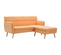 Sofá con forma de L tapizado tela naranja 171,5x138x81,5 cm
