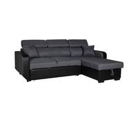 Sofá convertible de 3 plazas warren gris y negro