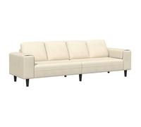 vidaXL Sofá 250 x 77 x 76 cm Tela de Pana Multicolor Crema