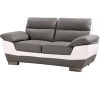 Sofá cuero reconstituido / pvc dallas - 2 plazas gris/blanco