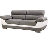 Sofá cuero reconstituido / pvc dallas - 3 plazas gris/blanco
