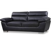 Sofá cuero reconstituido / pvc dallas - 3 plazas - negro