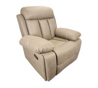 Sofá de 1 plaza con función relax, modelo dublin con reclinación manual de respaldo y resposapiés, beige