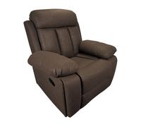 Sofá de 1 plaza con función relax, modelo dublin con reclinación manual de respaldo y resposapiés, choco