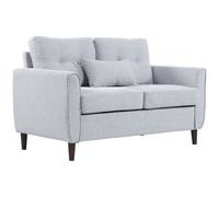 Sofá de 2 HOMCOM Plazas con Cojines y Asiento Acolchado Funda de Almohada Lavable 140x78x83 cm Gris Claro Gris claro