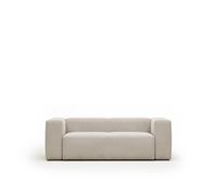 Sofá de 2 plazas Blok en chenilla beige, 210 cm, FSC Mix Credit.