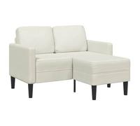 Sofá De 2 Plazas Con Chaise Longue En Forma De L Crema 125 Cm Vidaxl
