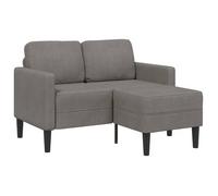 Sofá De 2 Plazas Con Chaise Longue En Forma L Gris Claro 125 Cm Vidaxl
