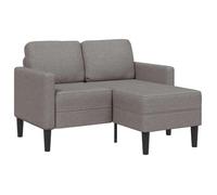 Sofá De 2 Plazas Con Chaise Longue En Forma L Gris Topo 125 Cm Vidaxl