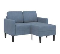 Sofá De 2 Plazas Con Chaise Longue Forma De L Azul 125 Cm Lino Vidaxl