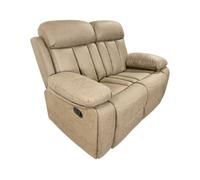 Sofá de 2 plazas con función relax, modelo dublin con reclinación manual de respaldo y resposapiés, beige