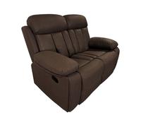 Sofá de 2 plazas con función relax, modelo dublin con reclinación manual de respaldo y resposapiés, choco