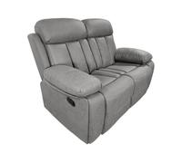 Sofá de 2 plazas con función relax, modelo dublin con reclinación manual de respaldo y resposapiés, gris marengo