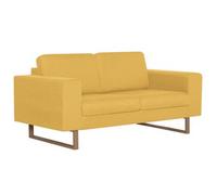 vidaXL Sofá de 2 plazas Nara tapizado en tela 75x156x82 cm Amarillo