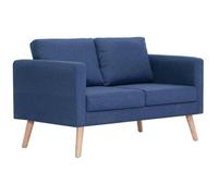 Sofá De 2 Plazas De Tela Azul 116 X 70 X 73 Cm Vidaxl