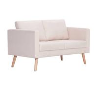 Sofá De 2 Plazas De Tela Color Crema 116 X 70 X 73 Cm Vidaxl