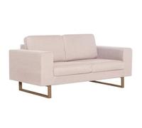 vidaXL Sofá 2 plazas de tela color crema