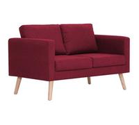 Sofá De 2 Plazas De Tela Color Vino Tinto 116 X 70 X 73 Cm Vidaxl