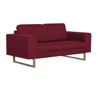 vidaXL Sofá de 2 plazas de tela – color vino tinto