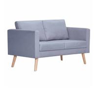Sofá De 2 Plazas De Tela Gris Claro 116 X 70 X 73 Cm Vidaxl