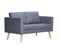 Sofá De 2 Plazas De Tela Gris Oscuro 116 X 70 X 73 Cm Vidaxl