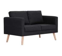 Sofá De 2 Plazas De Tela Negro 116 X 70 X 73 Cm Vidaxl