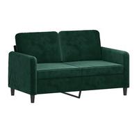 Sofá De 2 Plazas De Terciopelo Verde Oscuro 120 Cm Vidaxl