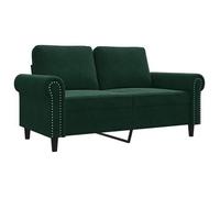 vidaXL Sofá de 2 plazas de terciopelo verde oscuro 120 cm