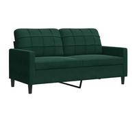Sofá De 2 Plazas De Terciopelo Verde Oscuro 140 Cm Vidaxl