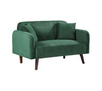 Sofá de 2 plazas midt 132x70x81 cm pana - verde [en.casa]