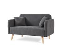 Sofá de 2 plazas midt pana 132x70x81 cm - gris [en.casa]