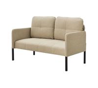 Sofá de 2 plazas reichling con reposabrazos madera espuma poliéster 77 x 119 x 69 cm - beige [en.casa]