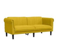 vidaXL Sofá de 2 plazas terciopelo amarillo 182 x 77 x 74 cm