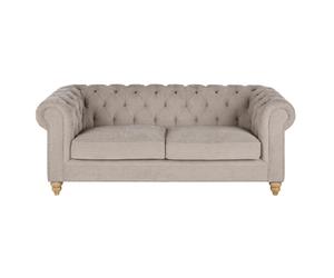 Sofá de 3/4 plazas de terciopelo beige rosado