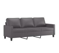 vidaXL Sofá 3 plazas 180 cm – Cuero sintético gris, con respaldo y reposabrazos