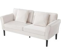 Sofá de dos plazas, 176 cm, sofá pequeño para sala de estar, tapizado en terciopelo, con resortes sinuosos, cojines suaves y estructura resistente. Cómodo sofá de dos plazas para dormitorio, oficina o