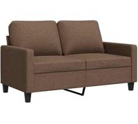 Sofá de dos plazas con cojín de asiento, sofá moderno para juegos, cómodo sofá para visitas, sillón de relax para sala de estar, dormitorio u oficina, de 138x77x80 cm, color marrón, tapizado en tela