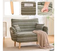 Sofá de Dos Plazas de Bouclé, para Salón y Dormitorio, Verde Oliva, 121x81.5x87 cm
