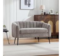 Sofá de Dos Plazas de Chenilla, Salón y Dormitorio, Gris, 127.5x70x76.5 cm