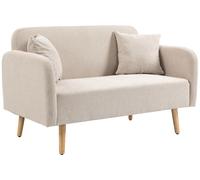 Sofá de dos plazas HOMCOM con 2 cojines decorativos, sofá doble tapizado en tela de terciopelo
