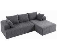 Sofá de esquina HOMCOM en forma de L, 256 cm, diseño sin costuras, con función de cama, apariencia de chenilla, color gris
